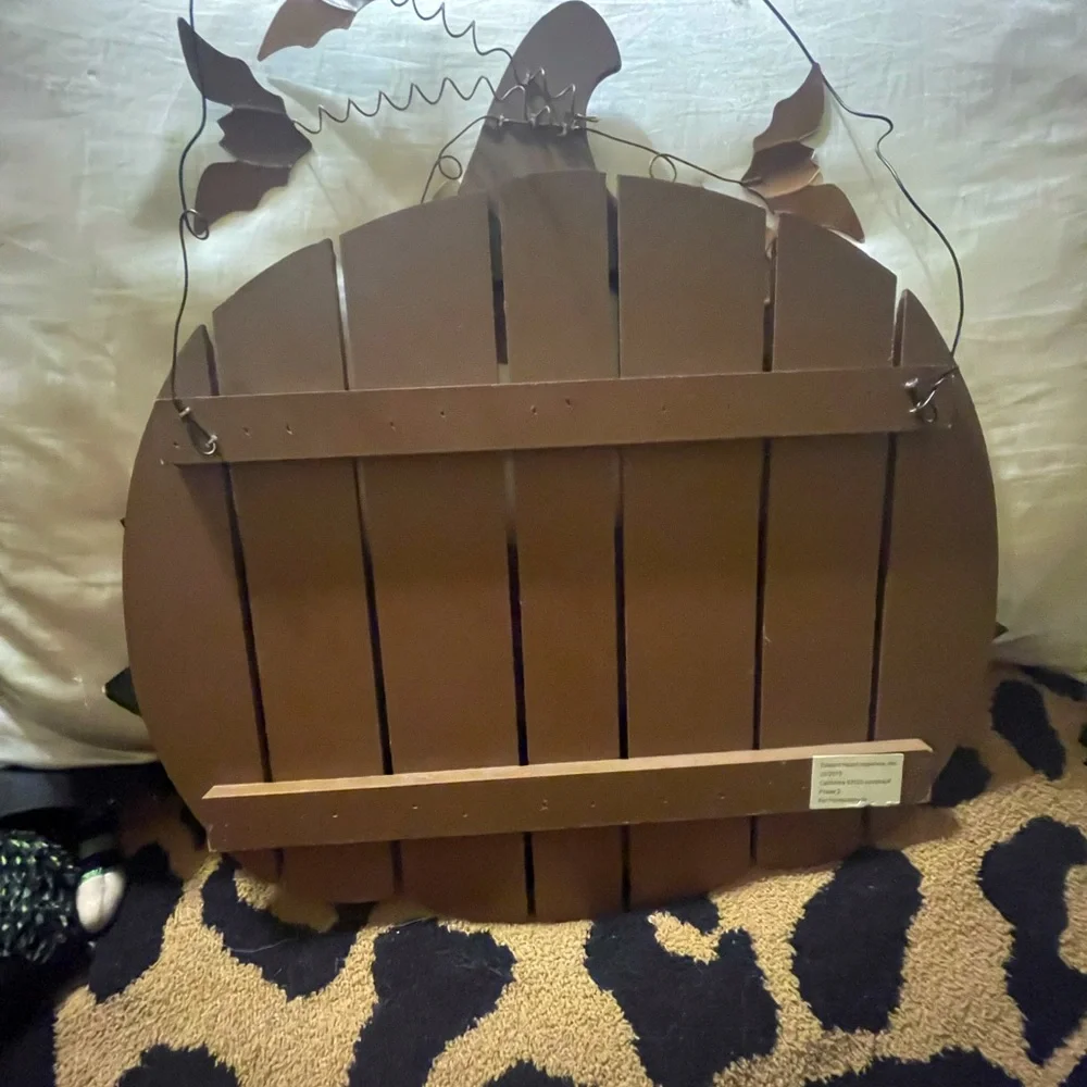 Wooden Slat Pumpkin Sign burlap - Picture 6 of 6